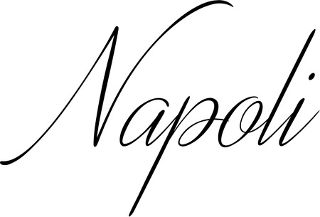 Naples text illustration pmn white backgroundのイラスト素材