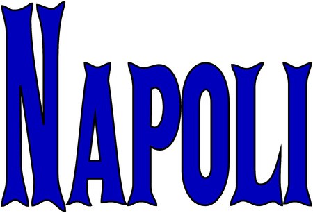 Naples text illustration pmn white backgroundのイラスト素材