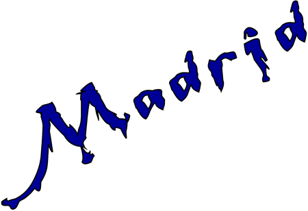 Madrid text illustration on white background,のイラスト素材