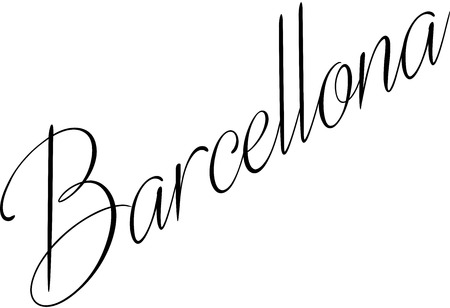 Barcellona text illustation on white backgroundのイラスト素材