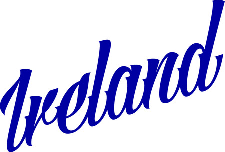 Ireland text sign on white Backgroundのイラスト素材