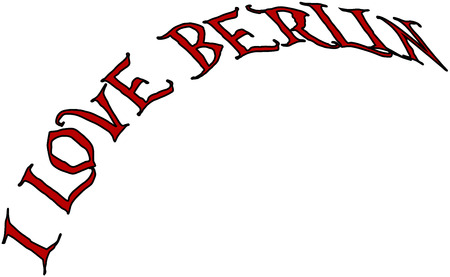 I love Berlin text illustration on white backgroundのイラスト素材
