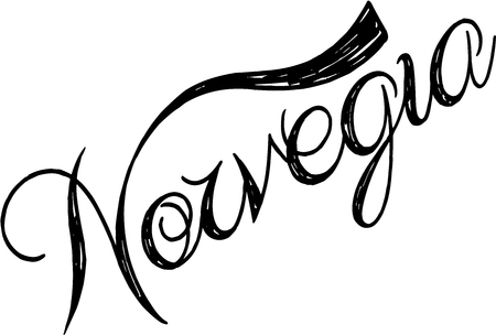 Norway text sign on white bvackgroundのイラスト素材