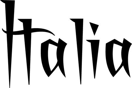 Italy text sign writen in italianon white bvackgroundのイラスト素材