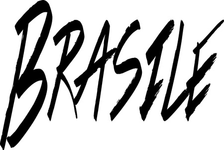 Brasile Text sign in italian on white Backgroundのイラスト素材