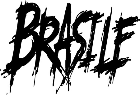 Brasile Text sign in italian on white Backgroundのイラスト素材
