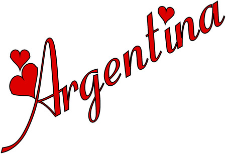 Argentina Text sign in italian on white Backgroundのイラスト素材