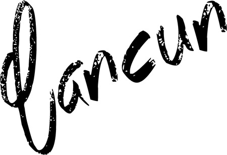 Cancun text sign illustration on white Backgroundのイラスト素材