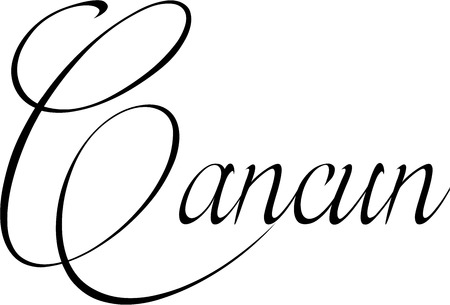Cancun text sign illustration on white Backgroundのイラスト素材