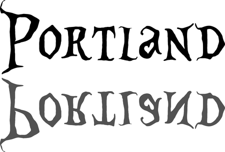 Portland text sign illustration on white Backgroundのイラスト素材
