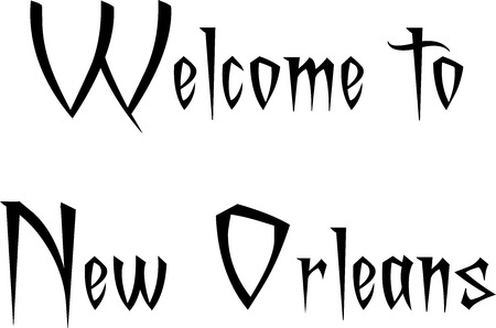 Welcome to New Orleans text illustration on white backgroundのイラスト素材