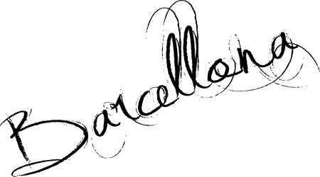Barcellona text sign illustration on White Backgroundのイラスト素材