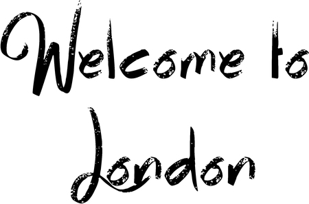Welcome to London text sign illustration on white backgroundのイラスト素材
