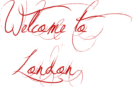 Welcome to London text sign illustration on white backgroundのイラスト素材