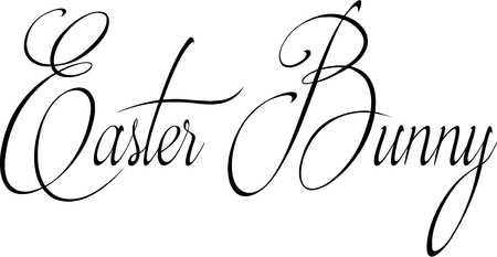 Easter Bunny text sign illustration on white backgroundのイラスト素材