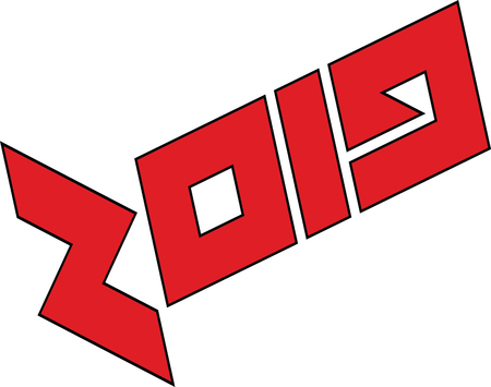 Happy 2019 text sign illustration