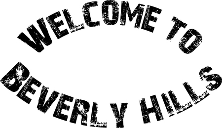 Welcome to Beverly Hills, California text sogm illustration on white bのイラスト素材