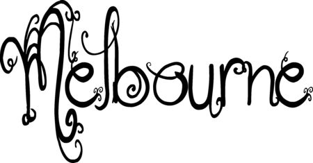 Melbourne tect sign illustration on white backgroundのイラスト素材