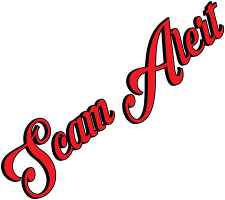 Scam Alert text sign illustration on white backgroundのイラスト素材