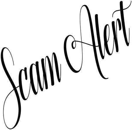 Scam Alert text sign illustration on white backgroundのイラスト素材