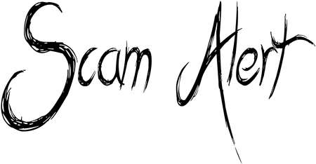 Scam Alert text sign illustration on white backgroundのイラスト素材