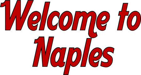Welcome to Naples text sign illustration on white backgroundのイラスト素材