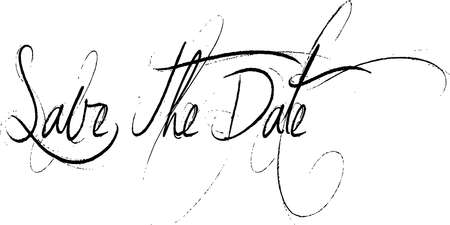 Save the Date text sign illustration on white backgroundのイラスト素材