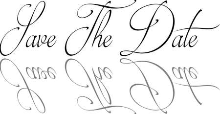 Save the Date text sign illustration on white backgroundのイラスト素材