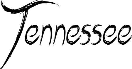Tennessee text sign illustration on white background.のイラスト素材
