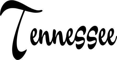 Tennessee text sign illustration on white background.のイラスト素材