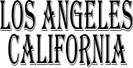 Los Angeles California, text sign illustration on white background.のイラスト素材