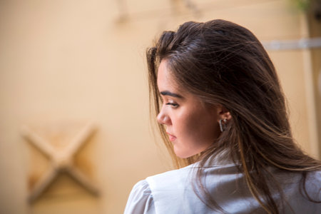 urban style portrait of a fashion modelの写真素材