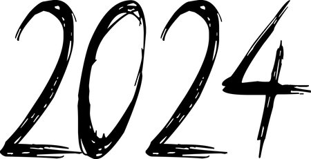 Happy New Year 2014. Numbers. Vector illustration ready for vinyl cutting.のイラスト素材