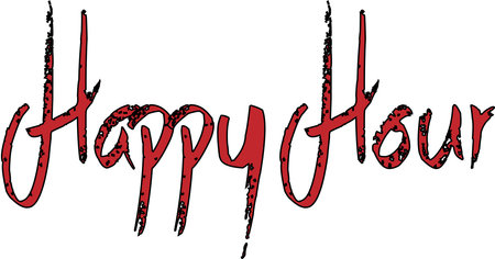 Happy Hours text sign illustration on white backgroundのイラスト素材