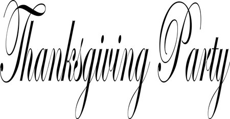 Tanksgiving party text sign illustration on white backgroundのイラスト素材