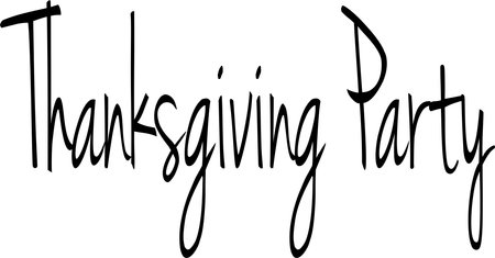 Tanksgiving party text sign illustration on white backgroundのイラスト素材