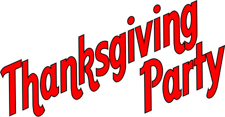 Tanksgiving party text sign illustration on white backgroundのイラスト素材