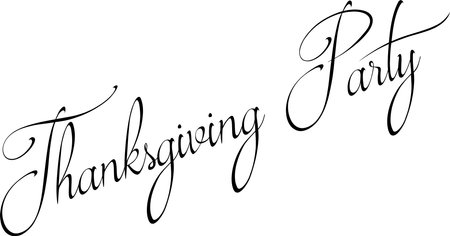 Tanksgiving party text sign illustration on white backgroundのイラスト素材