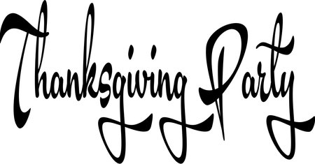 Tanksgiving party text sign illustration on white backgroundのイラスト素材