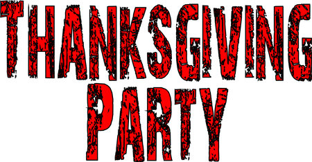 Tanksgiving party text sign illustration on white backgroundのイラスト素材