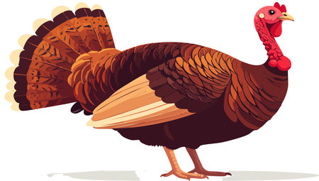 Turkey bird illustrating farming and poultry concepts. Perfect for food, holiday, or animal-related designsのイラスト素材