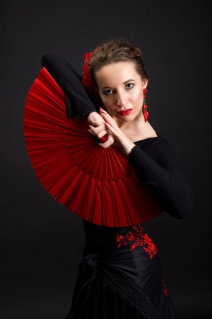 Portrait of flamenco dancer womanの写真素材