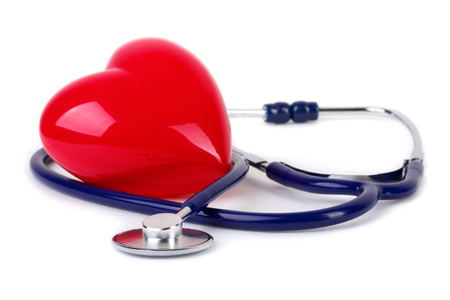 Medical stethoscope and  red heartの写真素材