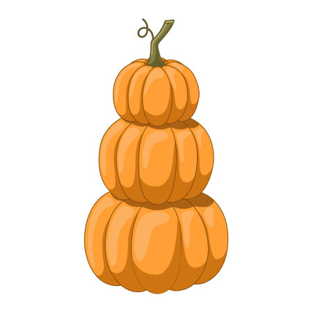 Stack of orange pumpkins vector illustrationのイラスト素材