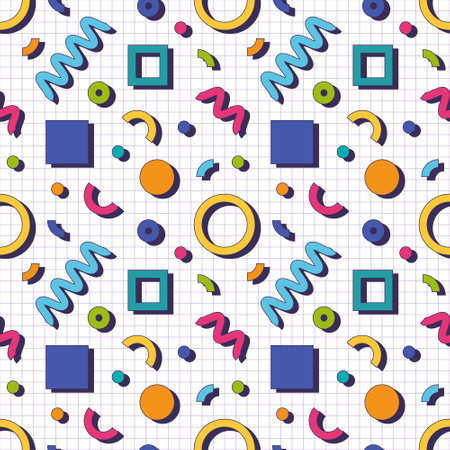 Abstract geometric vector seamless 90s or 80s