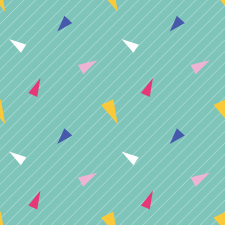 Abstract geometric vector seamless 90s or 80sのイラスト素材