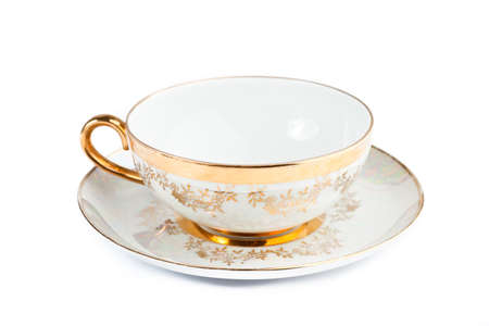 Cup and teapot from porcelain for teaの写真素材