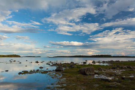 White sea, Luvenga, white polar night, russian nordの写真素材