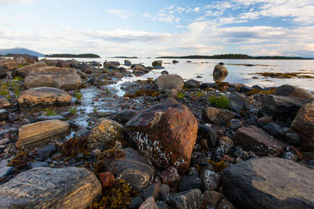 White sea, Luvenga, white polar night, russian nordの写真素材