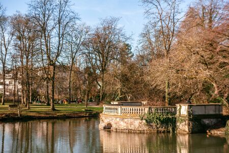 Park de Orangerie Strasbourg sunny cold at winter